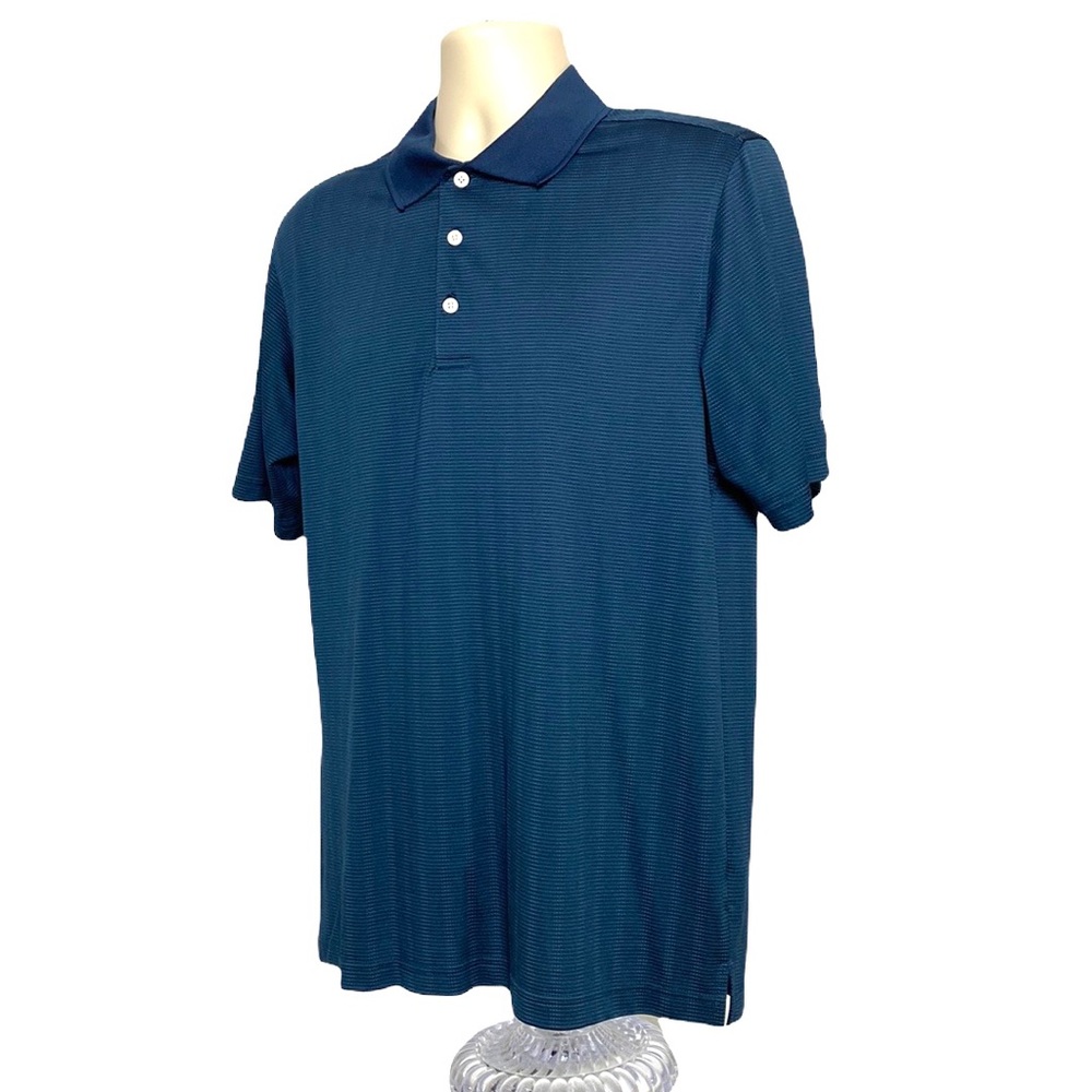 Blue Striped Casual Athletic Polo M - Picture 2 of 8